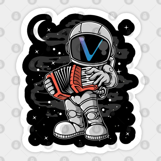 Astronaut Accordion Vechain VET Coin To The Moon Crypto Token Cryptocurrency Blockchain Wallet Birthday Gift For Men Women Kids Sticker by Thingking About